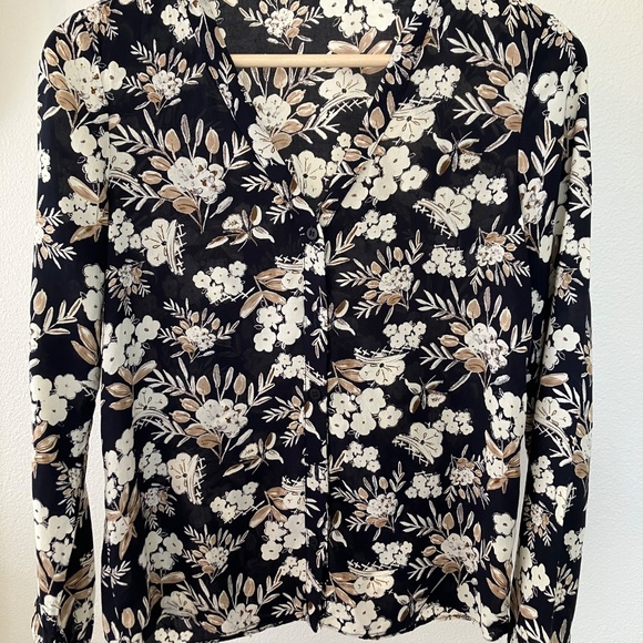 Zara Floral Fall/Autumn Long Sleeve Top - Picture 2 of 5